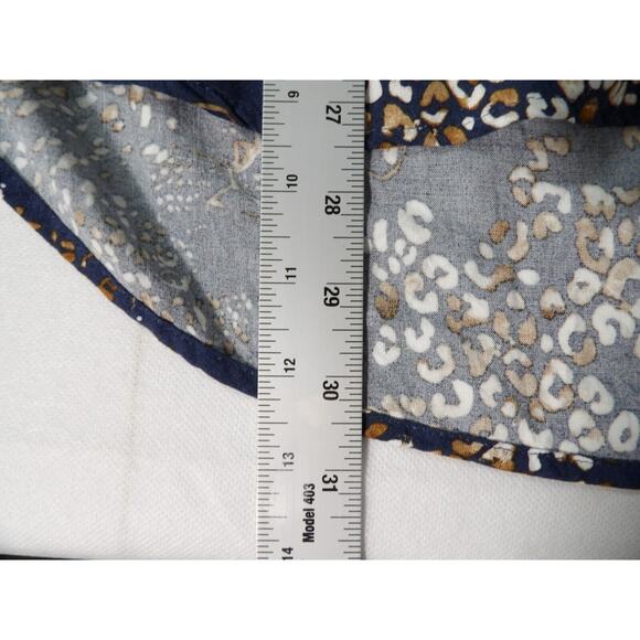 Evri 2X Top Tunic Cheetah Leopard Jag Animal Blue Office Career Big Cat Rayon - Picture 7 of 9
